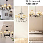TAaMTYH small lamp shade chandelier shades set of 6，Fabric Lampshade for Wall Lamp，chandelier shades，small table lamps，For Cutting Edge bulbs, Clip-on Fitter Lampshade，3" X 6" X 5"