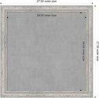 Amanti Art Silver Framed Magnetic Board 27x27 Medium Vision Board for use with Magnets, 100% Metal Sheet to Display Items as Office Decor or for Home Organization in mudroom, Kitchen or Kids Room
