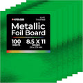 Hygloss Metallic Cardstock Sheets – 100 Shiny Green Sheets, 8.5” x 11” - Sturdy 10 pt. – Metallic Foil Board Paper for Crafts, Scrapbooking, Posters & Decorations