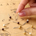 WILLBOND 500 Pack Map Push Pins Map Tacks Small Round Head Push Pins Thumb Tacks for Travel Picture Photo Bulletin Board Wall DIY Craft School Office Home(Beige, Khaki, Brown,1/6 Inch)