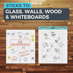 FAHKNS Lined Sticky Easel Pad，Large 25x30 Inch Self-Adhesive Teacher'S Flip Chart Paper, Easel Pad with Dry Erase Surface for Classroom/Office, White, 30 Sheets/Pad, 6 Pads/Pack