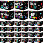 Honoson 24 Pcs Bulk Inspirational Privacy Folders for Students Cardboard Test Privacy Boards Motivational Words Desk Dividers Shield for Classroom School Study Supplies, 6 Styles(Positive)