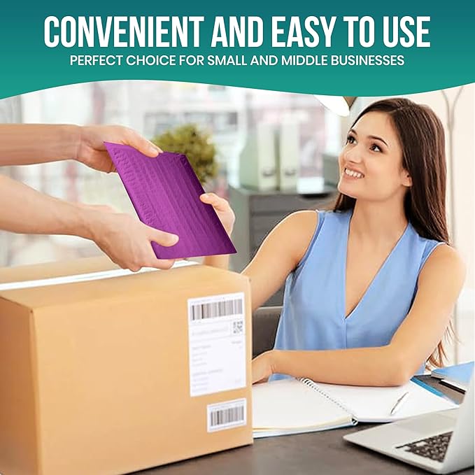 Levex - #2 8.5" x 12" [5 Pack] Purple Poly Bubble Mailers, Padded Envelope Mailers, Packing Envelope & Mailing Bags for Shipping