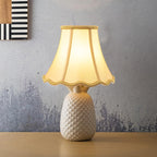 Bell Lamp Shade, Saangseon Scalloped Gold Fabric Lampshade Replacement, Softback, 5'' Top x 10'' Bottom x 8.3'' Slant Height x 8'' Vertical Height, Lamp Harp Included