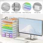 Cawukege 9 Tier Paper Organizer with Handle, Large Capacity Desk Organizer Mesh File Folder Letter Paper Tray Desktop Document Sorter for Classroom, School, and Office Accessories Organization- Silver