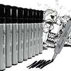 Buecs Permanent Markers, 80 Count Black Permanent Markers, Chisel tip, Waterproof &Fade Resistant, Quick Drying, Office Supplies for School, Office, Home