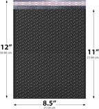 Black Poly Bubble Mailers 8.5x12 inch #2 | Self Seal Padded Envelopes | Cushioned Bubble Mailer | Usable Size 8.5x11 | WaterProof | Lightweight mailing Shipping Bags | US Made | 100 Pack Bulk