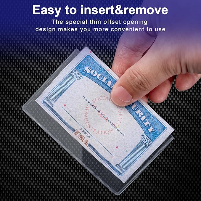 20 Pack Social Security Card Protector Medicare New Credit Card Holder,24 Mil Soft Clear Card for Waterproof SSN Card Protector，ID/Debit/Credit Card Covers