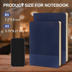 TSFPapier Lined Journal Notebook for Work College Ruled Note Book 7.2"x9.6" B5 PU Leather Daily Journaling 160 Pages for Women Men Writing Home School Supplies Business (Dark Blue)