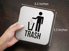 Recycle and Trash Magnets for Kitchen Trash Cans and Recycling Bins, Indoor Trash and Recycle Magnet Combo for Garbage Can Logo Symbol, 2 Magnetic Sticker Adhesives, 5.5 Inch Square, Outdoor Waste Bin