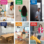 2PK Office Door Signs 6 Options Do Not Disturb, Please Knock, In A Meeting, Out Of Office, Working Remotely Back Soon Privacy Slider Sign for Meeting & Conference Room