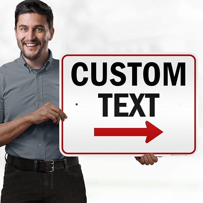 Custom Arrow,Custom Directional Sign, Right Arrow, 18x24 Inches, 3M EGP Reflective, Rust Free .080 Aluminum, Fade Resistant, Made in USA by My Sign Center