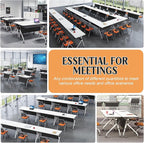 Conference Table,55.1''Folding Conference Room Table for 4-12 People,Mobile Flip Top MeetingTraining Table with Different Coulor and Styles for Offices, Classrooms,Meeting Room (6, 47.2''C)