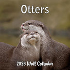 2026 Otters Monthly Wall Calendar | Cute Animals Calendar 2025-2026