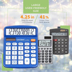 CATIGA Desktop Calculator 12 Digit with Large LCD Display and Sensitive Button, Solar and Battery Dual Power, Standard Function for Office, Home, School, CD-2786