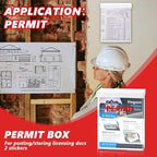 9.1" x 11.6" Outdoor Permit Brochure Holder Waterproof Wall Mount Literature Box with Lid Screws Clear Acrylic Document Holder Fits Letter Size A4 Flyers Booklets Pamphlets Includes "PERMIT" Decal