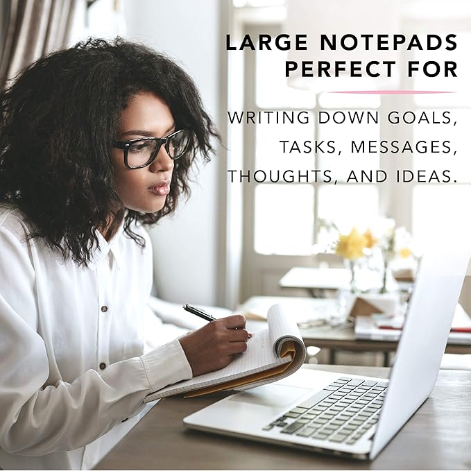 Graphique Large Notepad, Brush Strokes – 6" x 8", Cute Notepad with 150 Tear-Off Sheets, Features the Word “Notes” on Every Page – Perfect for Note Taking, List Making, and More
