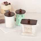 Tbestmax Bathroom Organizer Accessories Set-10 oz,7 oz Qtips Holder Storage with Bamboo Lids, Cotton Ball/Swabs Dispenser, Apothecary Jar 3 Pcs