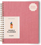 Anecdote Planner 2026 (8.5" x 10") Spiral Yearly Planner - 2026 Planner Weekly and Daily - Features a Library Buckram Cover, Brass and A4 Size Bleed-Resistant Paper - Organize All 52 Weeks. Start Anytime – Blossom