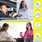kingphenix Car Seat Cushion with Lumbar Support Pillow: Enhanced Comfort Memory Foam Design for Pain Relief, Ideal for Drivers and Office Use - Ergonomic Lumbar Comfort for Long Sitting - Gray