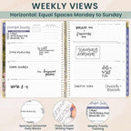 bloom daily planners HARDCOVER 2026 Planner (January to December) - 8.5” x 11” Weekly & Monthly Dated Agenda Organizer Book with Stickers & Tabs - Wildflower Mountainside