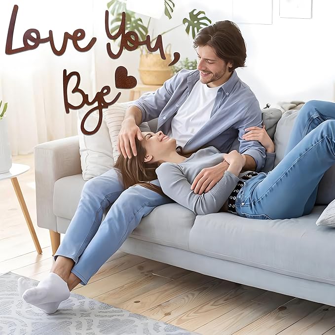 Home Decor Large Brown Love You Bye Wood Sign Boho Decor Wall Decor Express Love&Warm for Family Lover Living Room Farmhouse Wall Art Housewarming Gift Hallway Entryway Above Door Topper Decoration