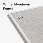 U Brands Farmhouse Linen Bulletin Board, 14" x 14", White Metal Frame, Industrial Grade Pinning Surface