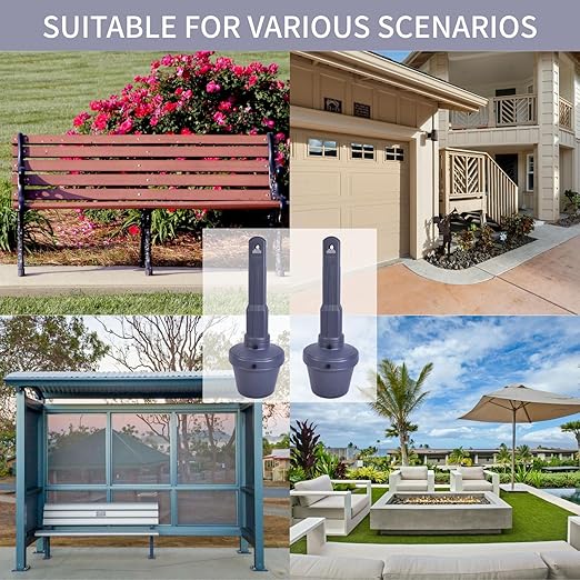 OranclUS Weatherproof Outdoor Standing Disposal Bin with Lid – Durable All-Weather Waste Receptacle for Yard, Porch, Deck, Terrace, Entrance (Grey, 42in-2Pack)