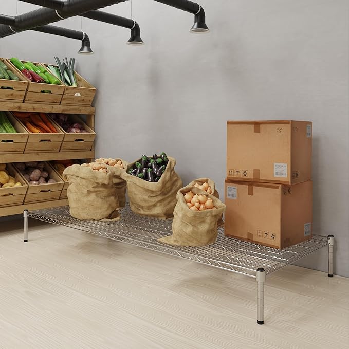 Regal Altair 30''W x 72''L x 8''H Chrome Plated Wire Dunnage Rack | Off The Floor Storage