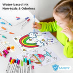 Ohuhu Markers for Adult Coloring Books No Bleeding 60 Colors Coloring Markers Water-based Dual Tips Fineliner & Brush Drawing Pens Art Pens for Kids Adults Sketch Journal - Maui - White