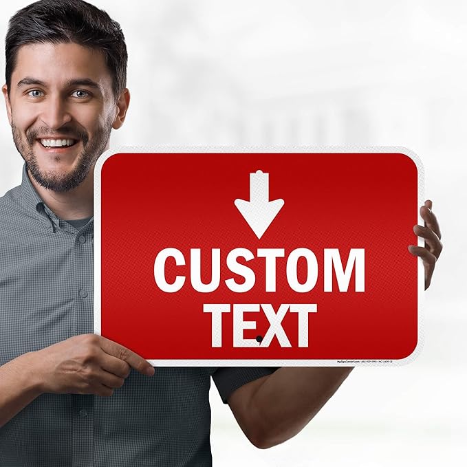 Custom Arrow,Custom Directional Sign, Down Arrow,12x18 Inches, 3M EGP Reflective, Rust Free .063 Aluminum, Fade Resistant, Made in USA by My Sign Center