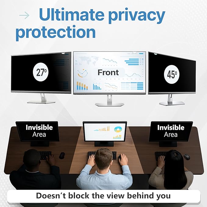 VINTEZ 32 Inch 16:9 Privacy Screen for Computer Monitor and Laptop - Anti Glare Protector Film Blue Light Filter Eye Protection - Computer Screen Privacy Shield, [1 Pack]