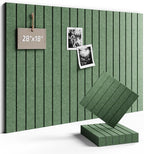 Fluxynara Felt Bulletin Board Tiles -28"x18" with 40 Adhesive Tabs, Cork Board Alternative for Office Decor, Push Pin Board Wall Organizer 6-Pack (Moss Green)