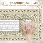iCasso Desk Mat for Keyboard and Mouse, Large Mouse Pad, Desk Pad Mat, Anti-Slip Big Mousepad with Stitched Edges for Computer Desktop(Beige)