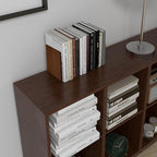 Brosisincorp Walnut Wood Book Ends for Shelves - Hand Polished Edges, Non-Skid Bookends for Heavy Duty Book Holders Office Desk Shelves Decorative Book Organizer, 6.69"H x 4.72"W x 3.94"L (2 Pairs)