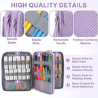 VASCHY Colored Pencil Case, Corduroy Large Pencil Pouch for Art Pens Markers Gel Pens Big Holder Organizer Fits 192 Pencils for Girls Women Light Purple