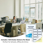 3 Pack Visitor Badges with Carbon Copy Visitor Stickers Letter Size Visitor Log Book Protecting Privacy Pages for School Church Business Visitor Pass Stickers 450 Visitor Badges 90 Memo Pages (3)
