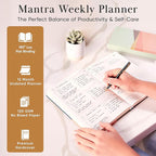Mantra Planner 2026 Planner, Daily Journal & Gratitude Journal All-In-One with To Do List, Self Care Prompts & Habit Tracker - 7 x 10 - Orange