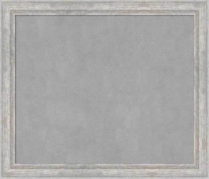 Amanti Art Silver Framed Magnetic Board 23x27 Medium Vision Board for use with Magnets, 100% Metal Sheet to Display Items as Office Decor or for Home Organization in mudroom, Kitchen or Kids Room