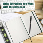 Laumoi 28 Pack PU Leather Lined Notebook Journal Bulk A5 Hardcover Notebook College Ruled 5.5 x 8.2 Inch Journal with Pen Holder for School Business Work Writing(Green,Simple)
