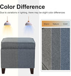 Adeco Chest and Footrest-Square Seat Storage Bench Ottoman, Gray