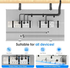 KIGJU Under Desk Cable Management Tray, 30-inch No-Drill Cord Organizer with Anti-Sag Reinforced Base, Fabric Wire Management Hider for Standing Desk, Office & Gaming Accessories - Grey