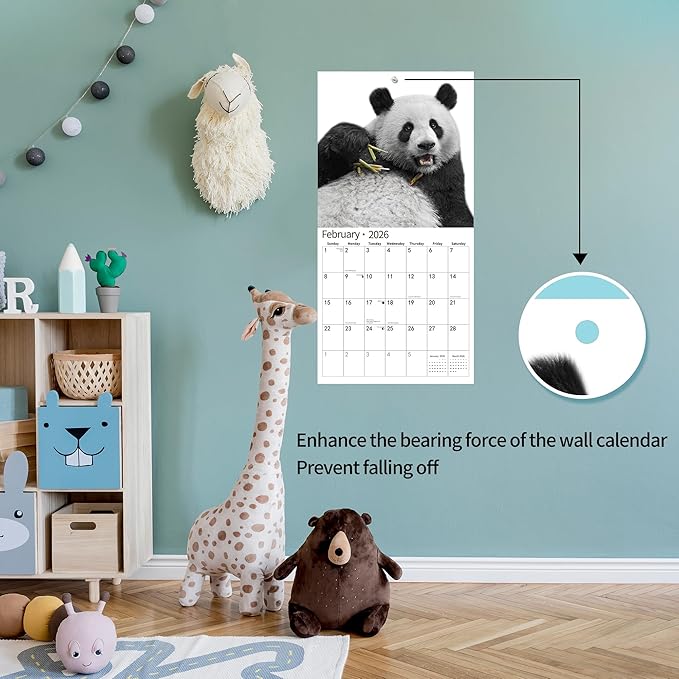 2026 Wall Calendar,Funny Calendar 2026, November 2025 - December 2026, Wall Calendar Funny Animal Memes, 12" x 24" Opened, Full Page 12 Months Thick Paper for Gift Calendar Organizing Planning