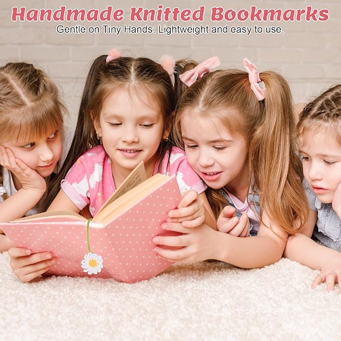 Crochet Bookmarks for Women & Book Lovers, Cute Flower Page Markers for Teachers Students, Handmade Reading Gifts for Valentine's Day, Easter, Teachers' Day, Graduation, Mother's Day, Birthdays (8)