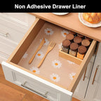 Cooyes Shelf Liner – Premium Non-Adhesive Cabinet & Drawer Liner for Kitchen – Waterproof Shelf Paper with Modern Pattern – Durable EVA Cabinet Mat – Easy to Cut （24" W x 120" L）