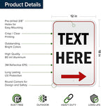 Custom Arrow,Custom Directional Sign, Right Arrow, 12x18 Inches, 3M EGP Reflective, Rust Free .063 Aluminum, Fade Resistant, Made in USA by My Sign Center