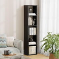 Jpiziso 5 Cube Storage Organizer Single Row, Cube Shelf with Heavy-Duty Thick Boards, 13.31" L x 9.37" W x 60.55" H, Smooth Easy-Clean Panels, Simple Assembly, for Living Room Bedroom Office, Black