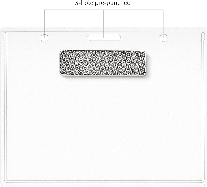Amazon Basics Horizontal Magnetic Name Badge Holder - 600 Pack, Clear
