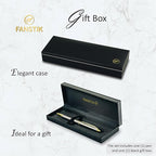 FANSTIK Customized BallPoint pen with name (MADE IN USA), stainless steel, Silver and gold, luxury engraved pen personalized for men and for women. (BallPoint Silver-Gold)