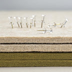 Bulletin Board, 24 x 18 inches Felt Board Decorative Pin Board, Cork Board Alternative for Wall, Foldable Photo Board Self-Adhesive Vision Board Mood Board with 20 Pushpins - Olive